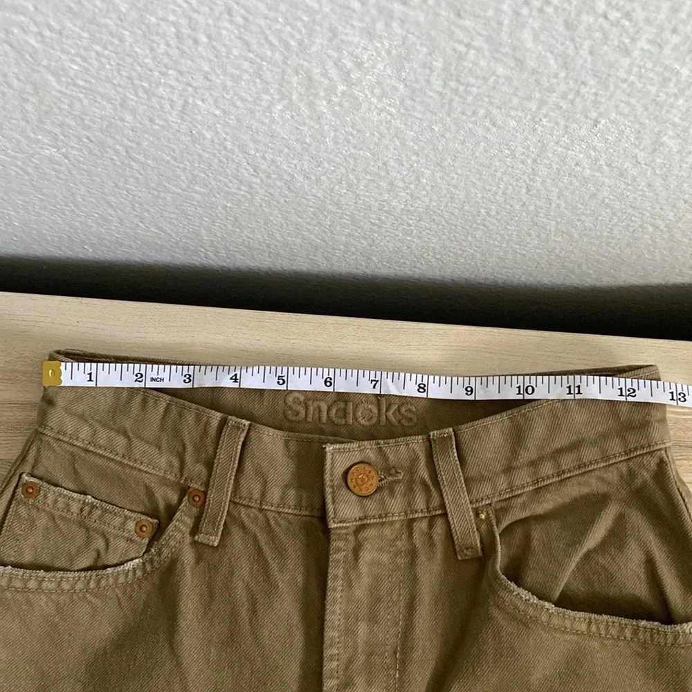 Mother Snacks High Waisted Double Stack Ankle Straight Leg Jeans Army Green 25 - Picture 12 of 14